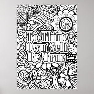 To Thine Own Self - Abstract Pattern Coloring Poster