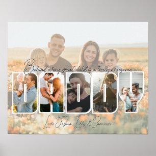 To Us You Are the World Daddy Photo Collage Poster