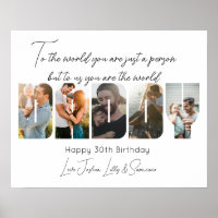 To Us You Are the World Daddy Photo Collage Poster