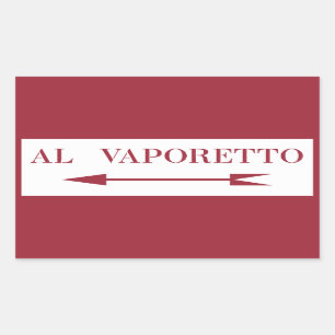 To Vaporetto, Street Sign, Venice, Italy Rectangular Sticker
