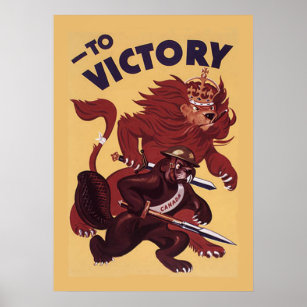 To Victory Canada ~ War Propaganda Campaign. 1942 Poster