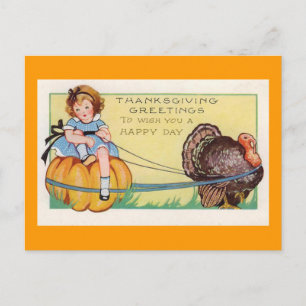 "To wish you a happy Day" Thanksgiving Postcard