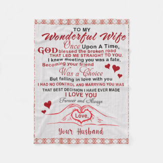 To Wonderful Wife I Knew Meeting You Was A Fate Fleece Blanket