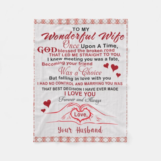 To Wonderful Wife I Knew Meeting You Was A Fate Fleece Blanket (Front)