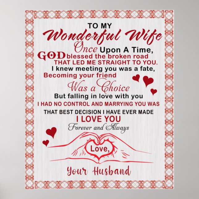 To Wonderful Wife I Knew Meeting You Was A Fate Poster (Front)