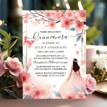 To Wood Tree Pink Girly Cherry Blossom Quinceanera
