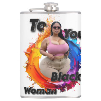 To You Black Woman Hip Flask