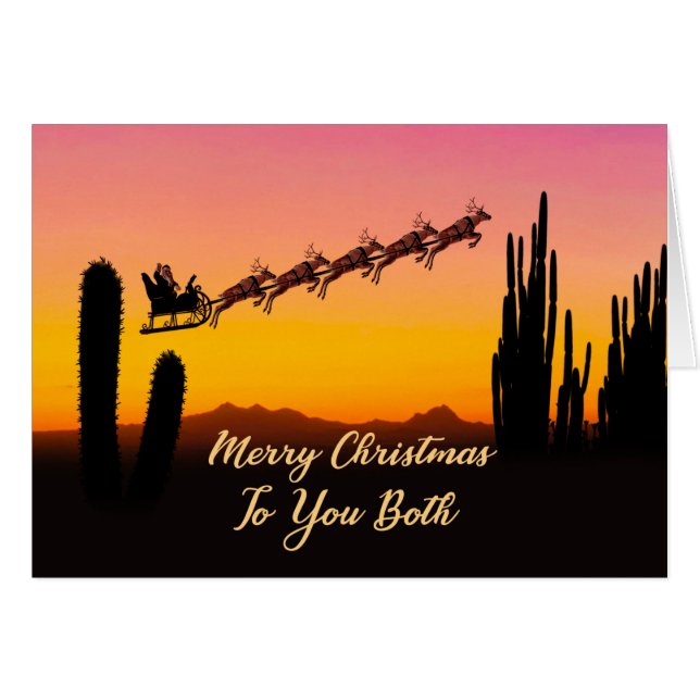 To You Both Christmas Santa Over Desert (Front Horizontal)