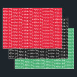 To Your Name Modern Handwriting Green, Red & Black Wrapping Paper Sheet<br><div class="desc">Make the holidays special with gifts from your name or to the person the gift is for.  Want silver or gold foil your name?  Check out our wrapping paper (or Christmas wrapping paper) collection for more details.  In pack of 3.  Red,  Green & Black paper.</div>
