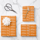 To Your Name Modern Handwriting Orange Wrapping Paper Sheet<br><div class="desc">Make the holidays special with gifts from your name or to the person the gift is for. Want silver or gold foil your name? Check out our wrapping paper (or Christmas wrapping paper) collection for more details. In pack of 3. In Multiple colours- Red, Black, White, Green, Blue, Pink, Purple...</div>