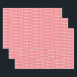 To Your Name Modern Handwriting Pink Wrapping Paper Sheet<br><div class="desc">Make the holidays special with gifts from your name or to the person the gift is for. Want silver or gold foil your name? Check out our wrapping paper (or Christmas wrapping paper) collection for more details. In pack of 3. In Multiple colours- Red, Black, White, Green, Blue, Pink, Purple...</div>