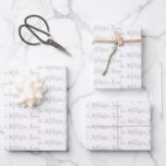 To Your Name Modern Handwriting White Grey Wrappin Wrapping Paper Sheet<br><div class="desc">Make the holidays special with gifts from your name or to the person the gift is for.  In pack of 3.  White & Grey Wrapping paper.</div>
