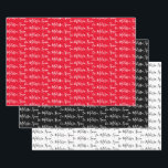 To Your Name Modern Handwriting White, Red & Black Wrapping Paper Sheet<br><div class="desc">Make the holidays special with gifts from your name or to the person the gift is for.  Want silver or gold foil your name?  Check out our wrapping paper (or Christmas wrapping paper) collection for more details.  In pack of 3.  White & Black paper.</div>