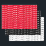 To Your Name Modern Handwriting White, Red & Black Wrapping Paper Sheet<br><div class="desc">Make the holidays special with gifts from your name or to the person the gift is for.  Want silver or gold foil your name?  Check out our wrapping paper (or Christmas wrapping paper) collection for more details.  In pack of 3.  White & Black paper.</div>