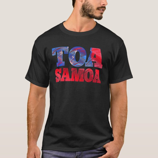 Toa Samoa or Samoan Flag or Rugby T-Shirt (Front)