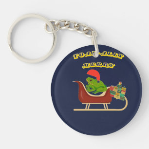 Toad-ally Merry Frog Christmas Tee Key Ring