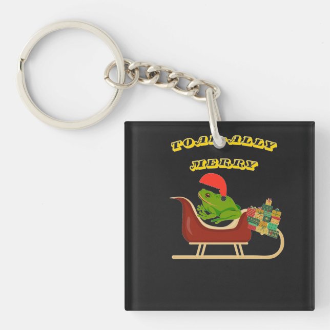 Toad-ally Merry Frog Christmas Tee Key Ring (Front)