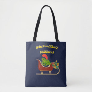 Toad-ally Merry Frog Christmas Tee Tote Bag