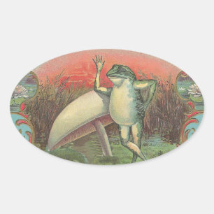 Toad and Mushroom Oval Sticker
