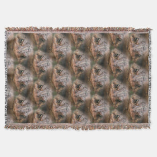 Toad Face Nature Pattern Throw Blanket