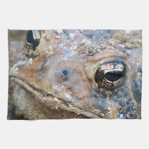 Toad face tea towel