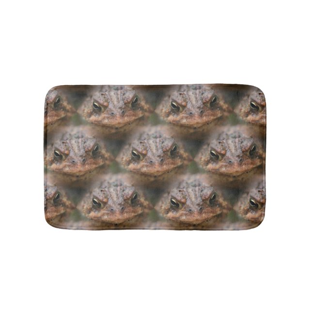 Toad Frog Face Nature Pattern Bath Mat (Front)