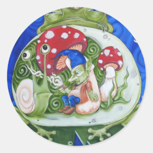 toad king classic round sticker