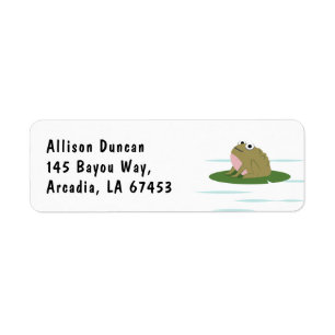 Toad on a Lily Pad Return Address Label