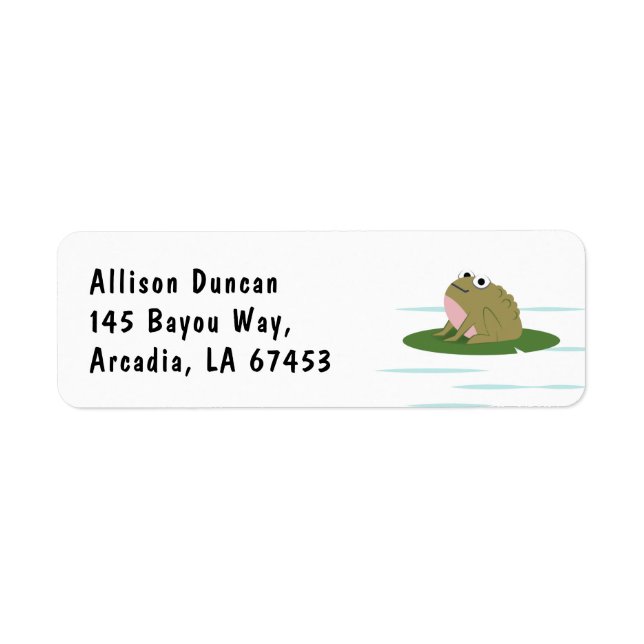 Toad on a Lily Pad Return Address Label (Front)