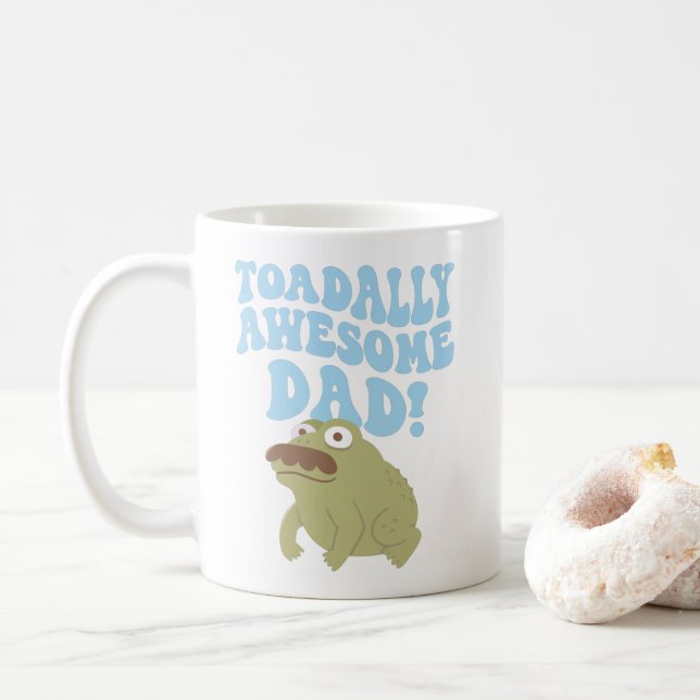 Toad Pun Toadally Awesome Dad Funny coffee mug (With Donut)