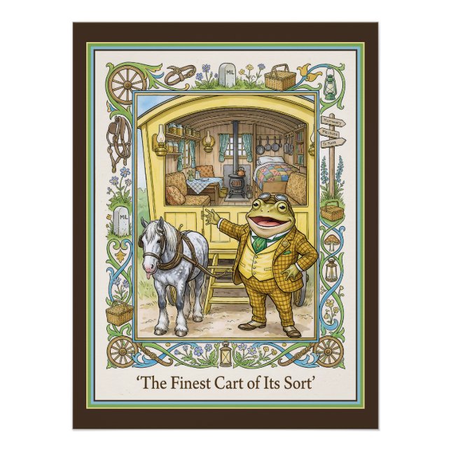 Toad Showing Off the inside of the Yellow Caravan Poster (Front)