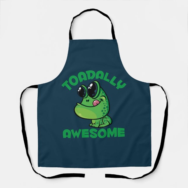 Toadally Awesome Happy Cartoon Toad Apron (Front)