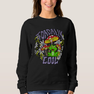 Toadally Cool Colorful floral and frog typography Sweatshirt