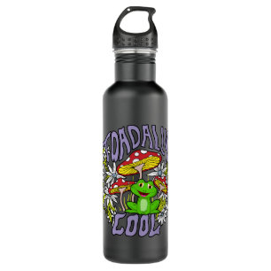 Toadally Cool Colourful floral and frog typography 710 Ml Water Bottle