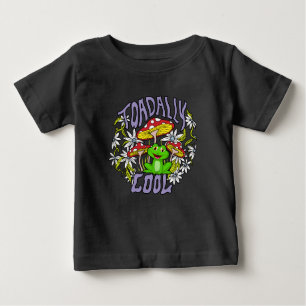 Toadally Cool Colourful floral and frog typography Baby T-Shirt