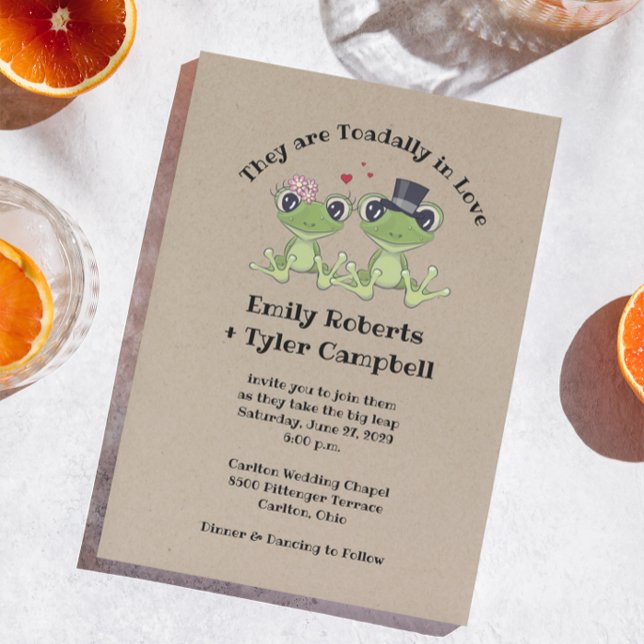 ©Toadally in Love Frog Couple Rustic Wedding Invitation (Creator Uploaded)