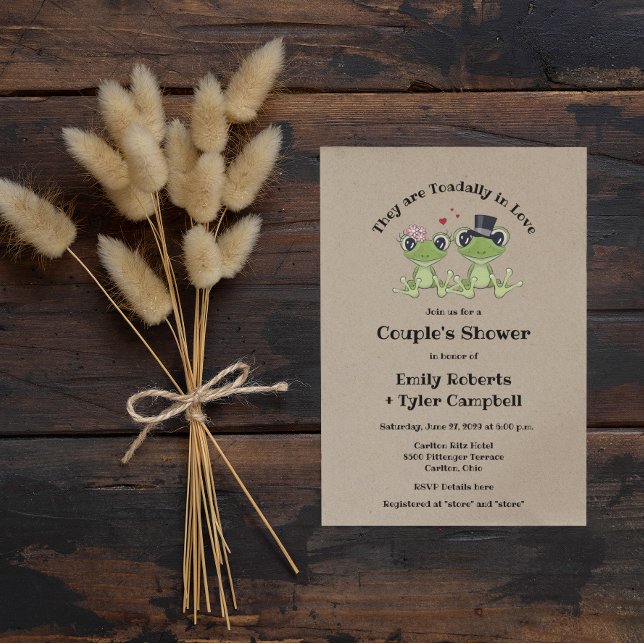 ©Toadally in Love Frog Couple Wedding Shower  Invitation (Creator Uploaded)