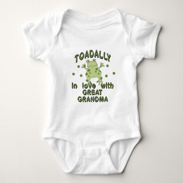 TOADALLY Love Great Grandma Frog Baby Bodysuit (Front)