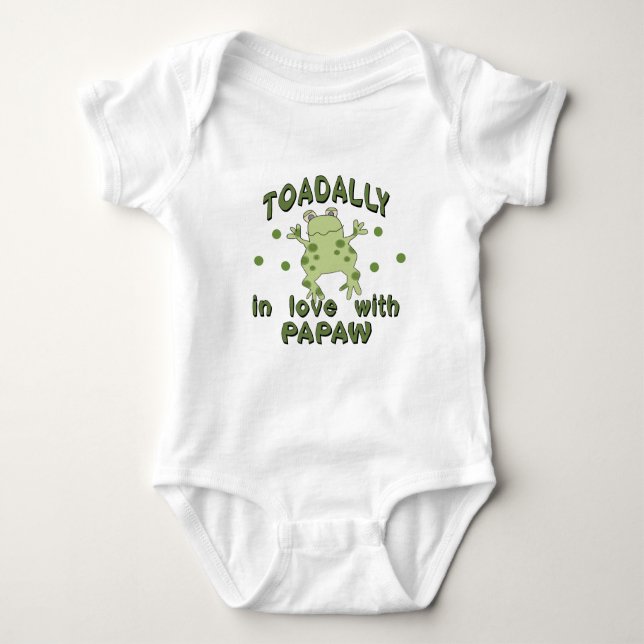TOADALLY Love Papaw Frog Baby Bodysuit (Front)