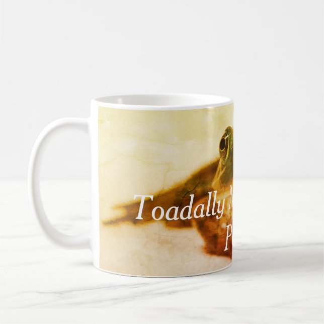 Toadally Not a Morning Person Fun Coffee Mug (Left)
