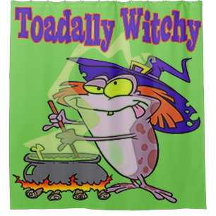 Toadally Witchy Shower Curtain