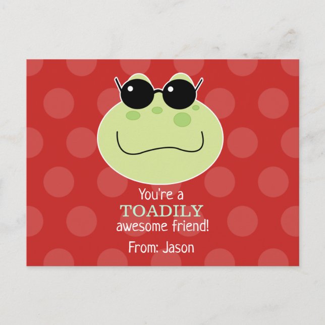 Toadily Awesome Cute Toad Valentine's Day Postcard (Front)