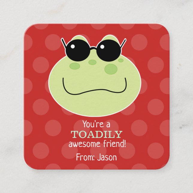 Toadily Awesome Toad Valentines Day Card (Front)