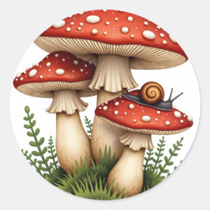 Toadstool Cluster Classic Round Sticker