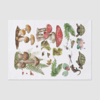 Toadstool decoupage paper woodland elements