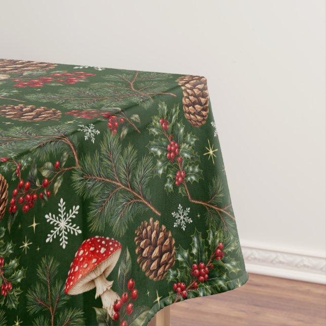 Toadstool Forest Christmas Feast Tablecloth (In Situ)