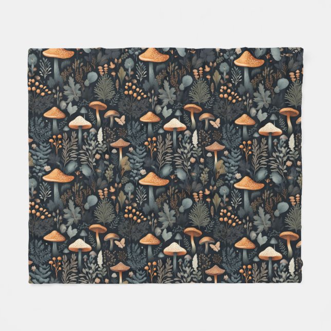 Toadstool Forest  Fleece Blanket (Front (Horizontal))