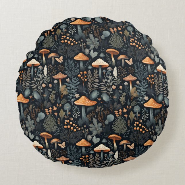 Toadstool Forest  Round Cushion (Front)