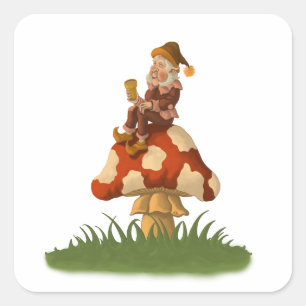 toadstool gnome sticker