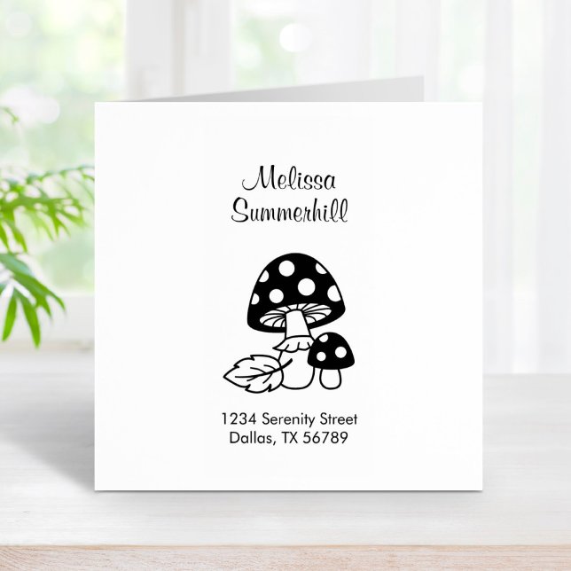 Toadstool Mushrooms Address 2 Rubber Stamp (Creator Uploaded)